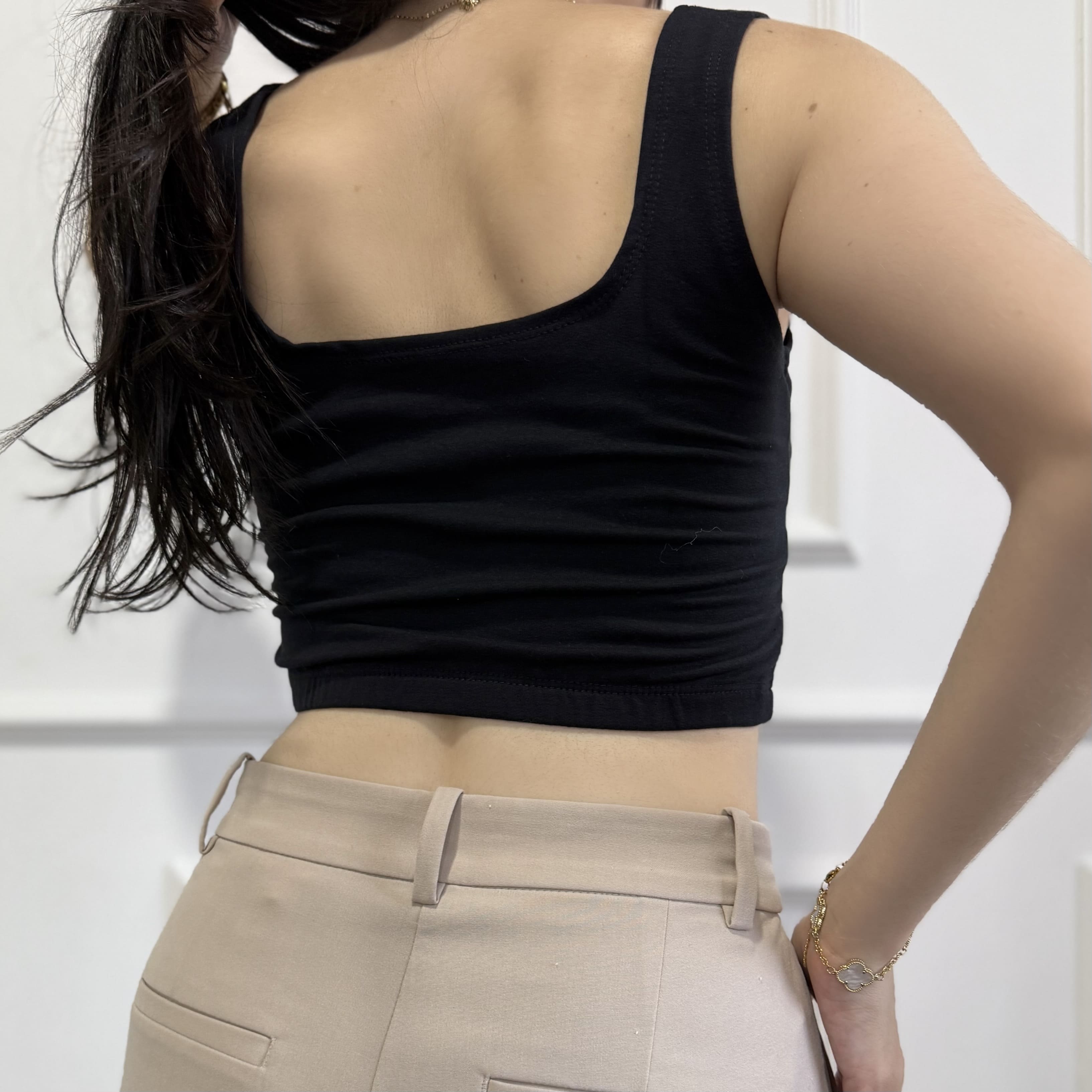 Crop top algodón resorte