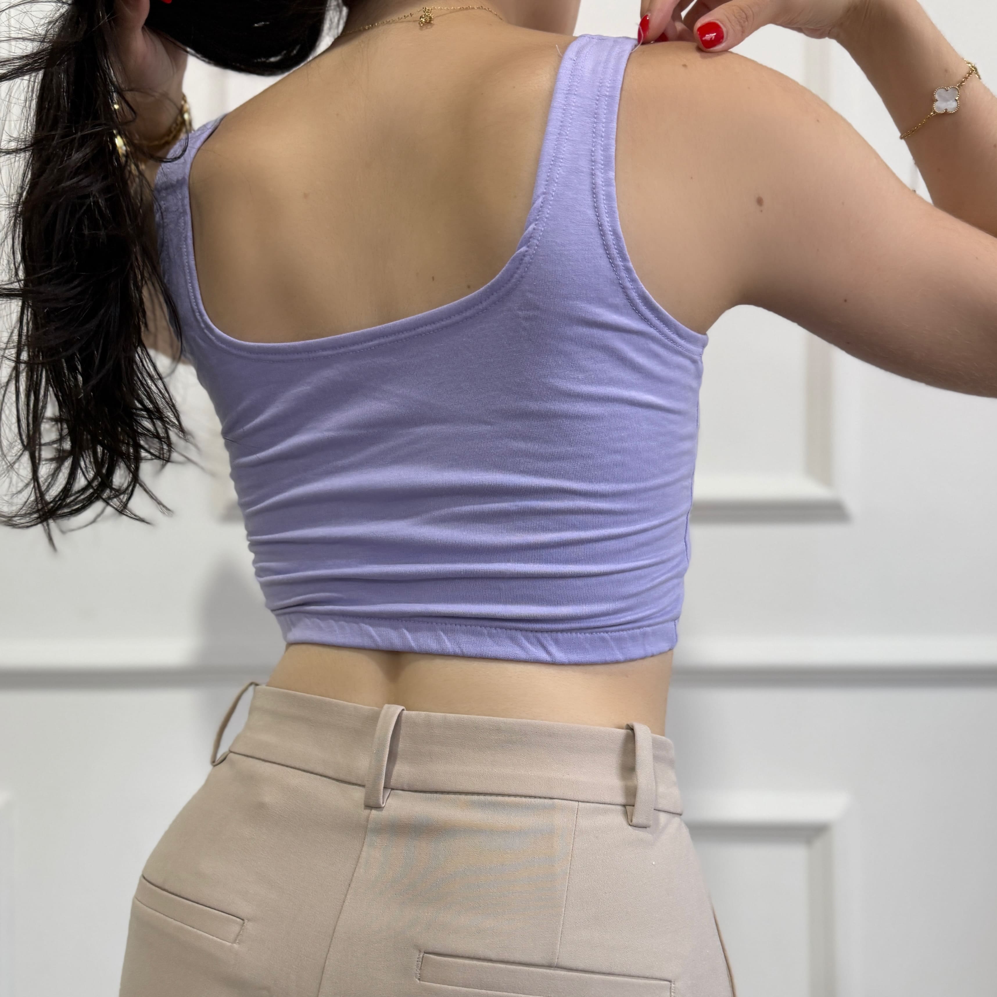 Crop top algodón resorte