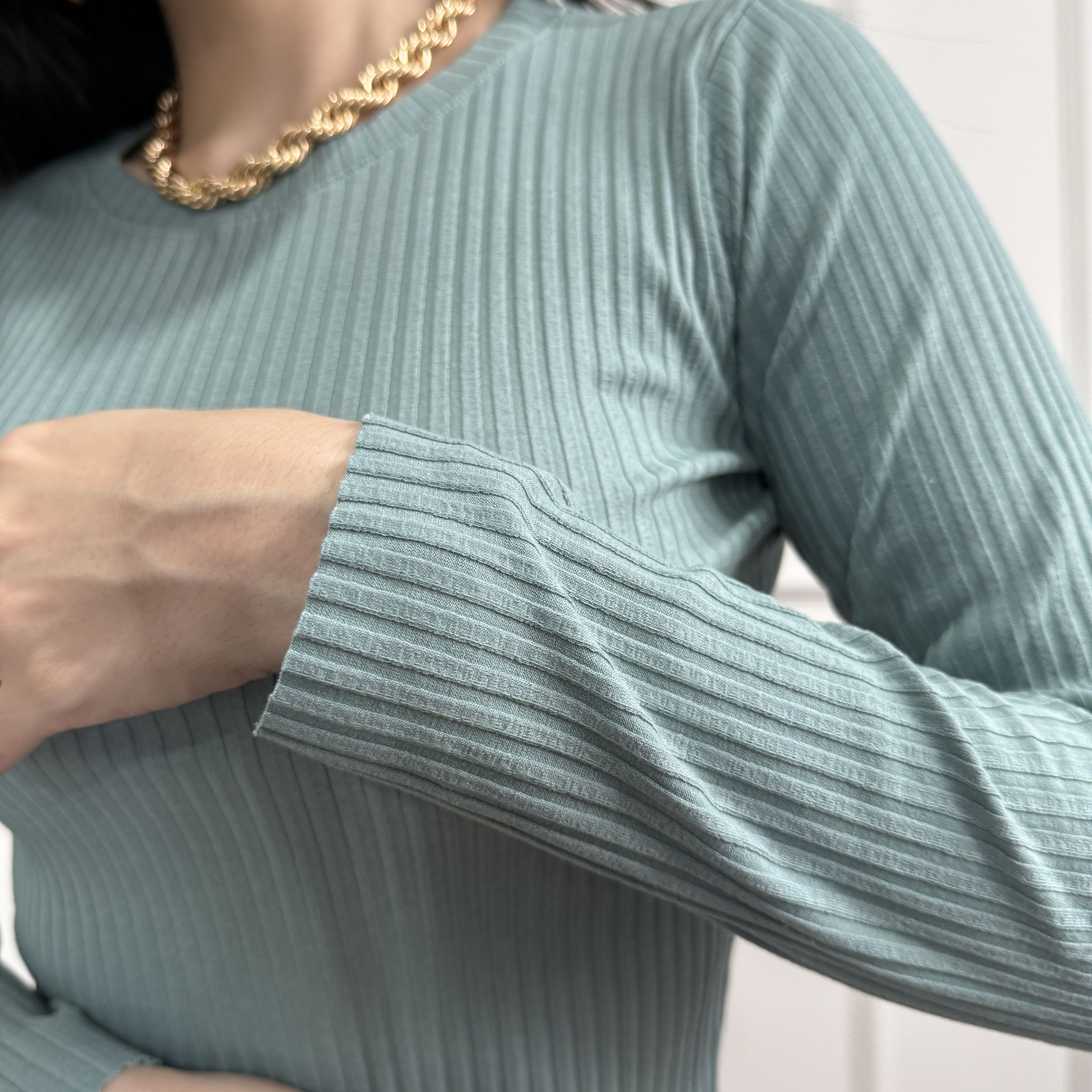 Blusa canalé manga larga